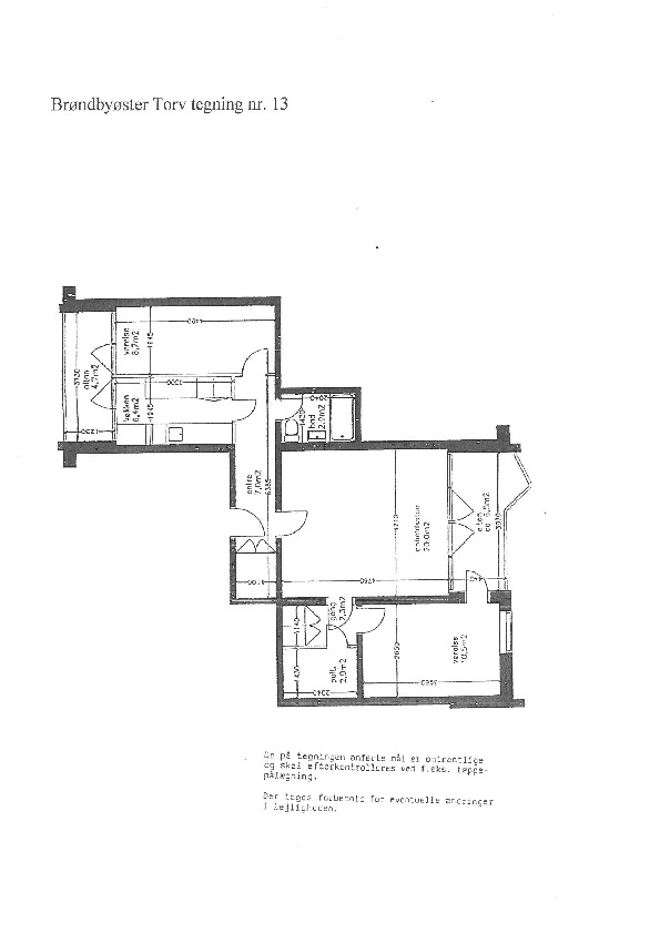Tegning nr. 13 – 3-rums lejlighed – 81 m²