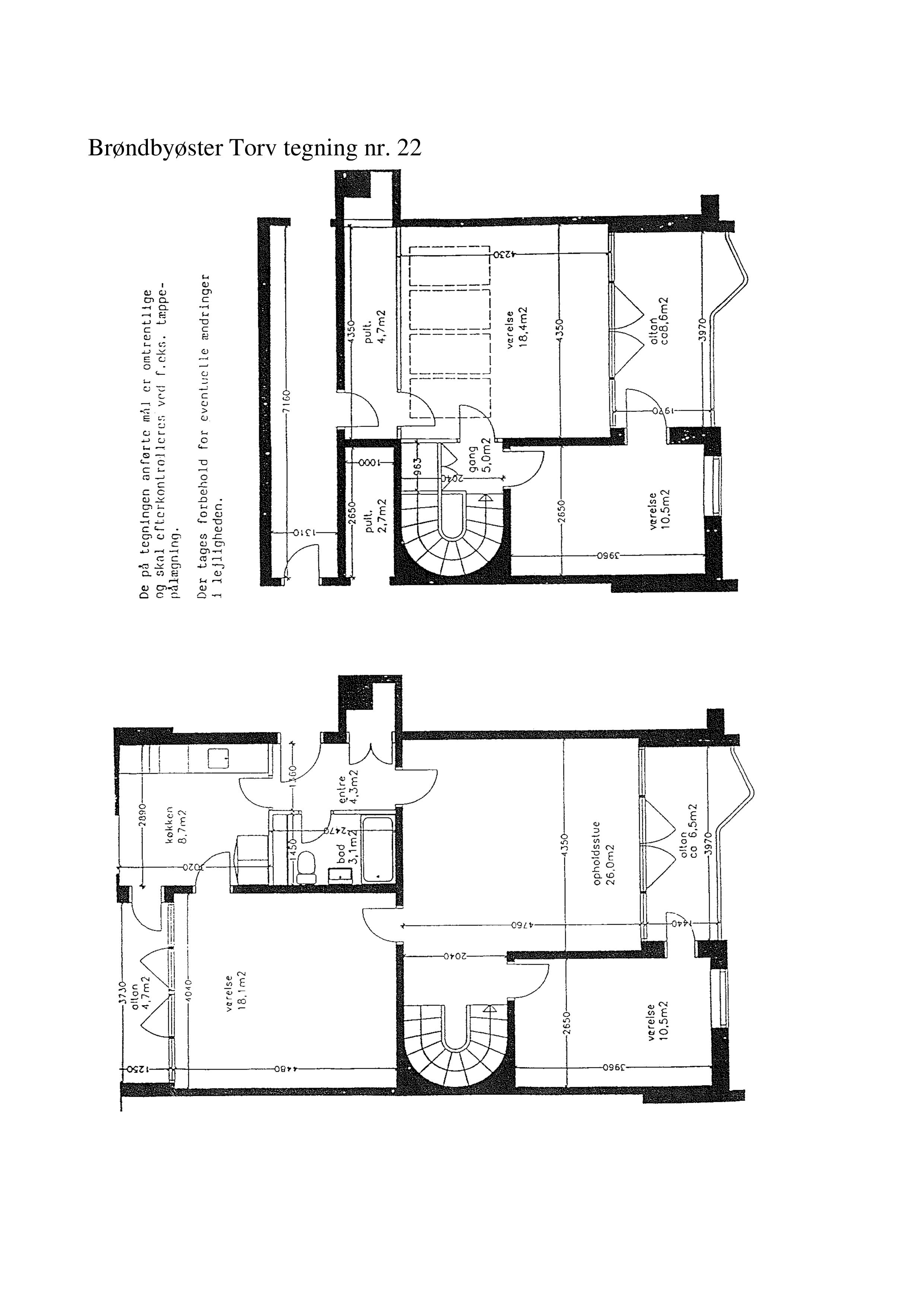Tegning nr. 22 – 5-rums lejlighed – 141 m²